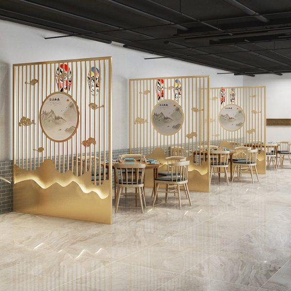 新中式定制屏风隔断墙现代简约火锅烧烤店餐客厅包厢卡座装饰隔断
