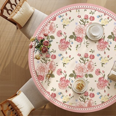 轻奢高级感圆形桌垫2025新款z防水防油免洗桌布家用茶几隔热餐桌