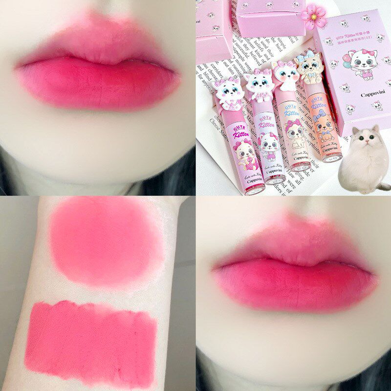 Cappuvini礼盒猫唇s泥轻盈透润水光口红显白滋润镜面唇釉国货彩妆