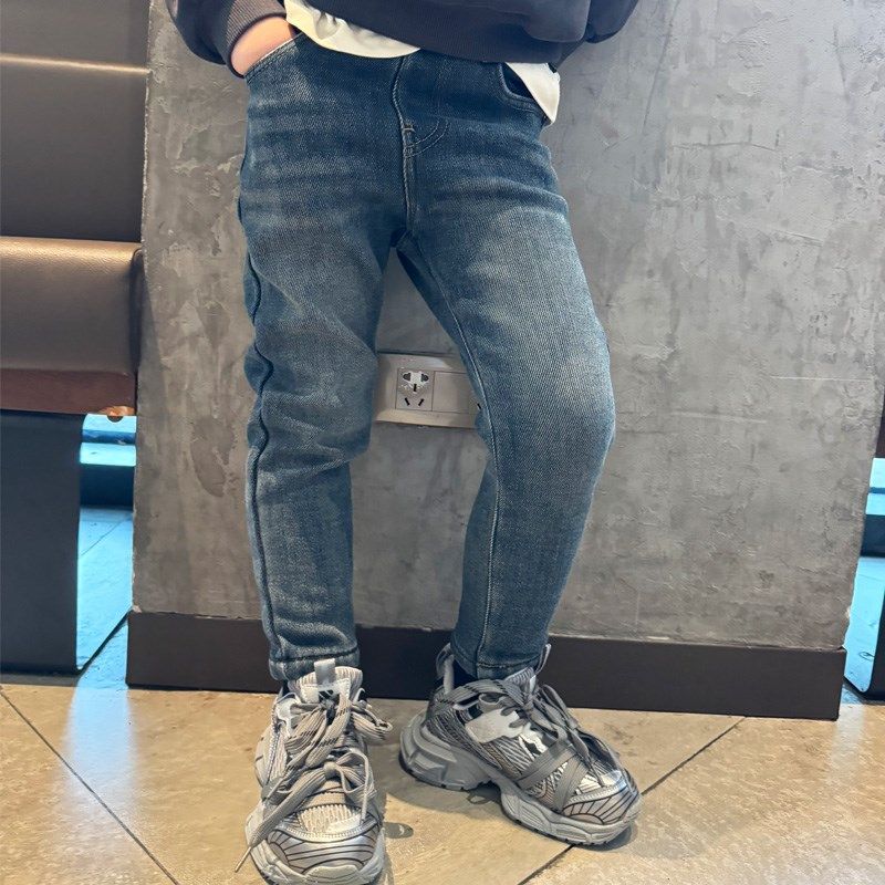 男女童加绒牛仔小脚修身瘦版烟管裤子2024冬季宝宝简约儿童长裤潮,童装/婴儿装/亲子装,儿童牛仔裤,淘宝优惠券,粉丝福利购,淘宝优惠卷