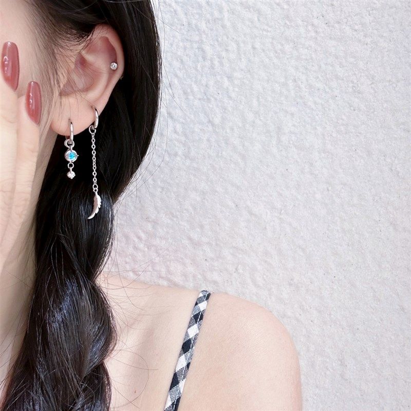 双耳洞耳环2024新款耳扣女个性甜酷长流苏爆款一耳两洞耳饰气质,饰品/流行首饰/时尚饰品新,耳环,淘宝优惠券,粉丝福利购,淘宝优惠卷