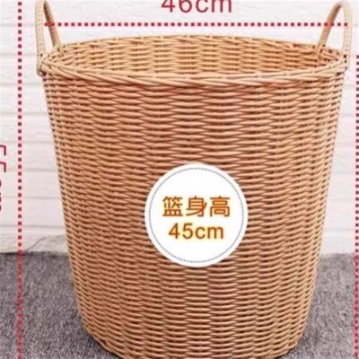 脏衣服洗浴收纳篮藤制床头蓝子栏筐竹篮子筐篓子放毛巾美容院双层