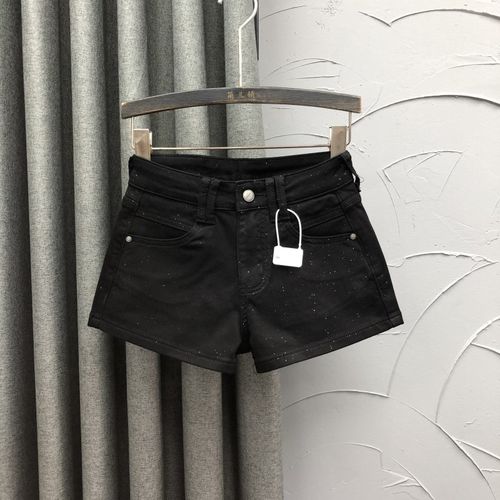 个性亮晶晶亮片高腰牛仔短裤女弹力春夏时尚修身显瘦A字包臀热裤