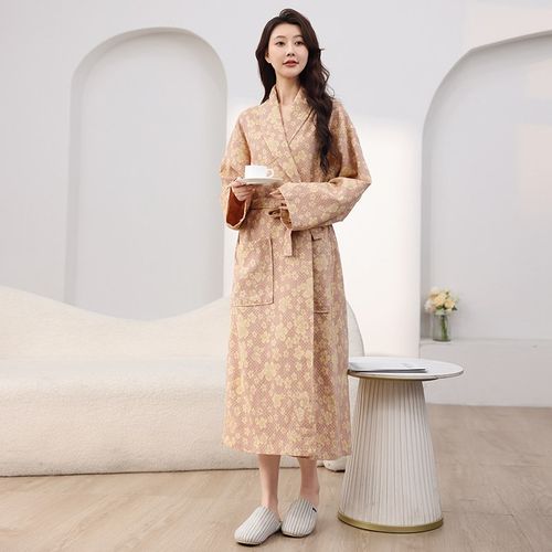 浴袍女士纯棉吸水速干双层纱布春秋季睡衣家居服全棉睡袍2025新款