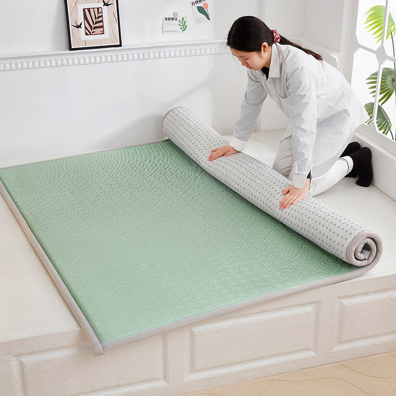 冰丝凉席地垫榻榻米床垫大炕垫子打地铺神器午睡垫家用藤席可定制