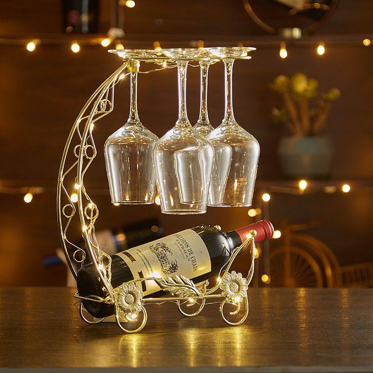 创意红酒杯架悬挂倒挂酒架家用红酒架摆件高脚葡萄酒酒瓶架子挂架