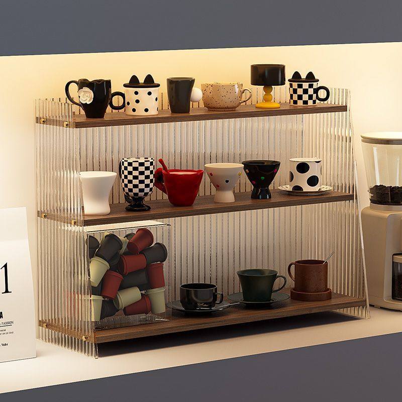 杯架杯子置物架桌面水杯咖啡杯高级感厨房台面放杯具茶具架子木