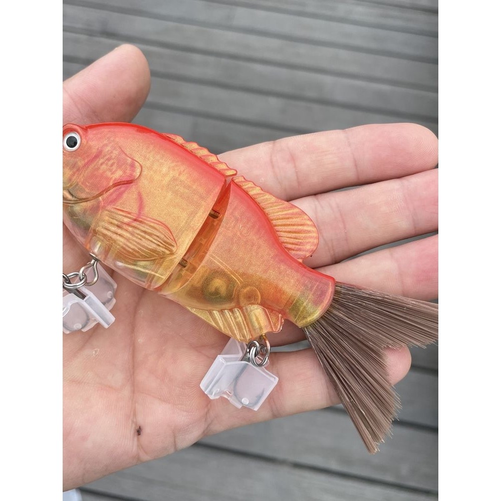 路亚仿生多节鱼饵S型灵活水下游姿路亚鱼2节太阳鱼路亚假饵