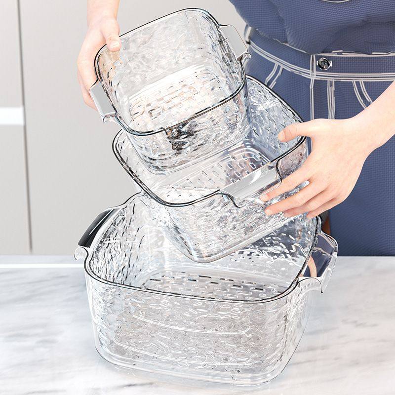 亿米佳冰川纹厨房塑料双层沥水篮洗菜盆洗菜筐淘米篮水果盆收纳篮,餐饮具,洗菜盆/沥水篮/漏水筛,淘宝优惠券,粉丝福利购,淘宝优惠卷