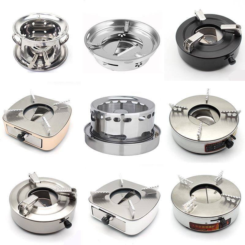 酒精炉小火锅户外便携煮茶器家用 不锈钢固体酒精炉防风酒店