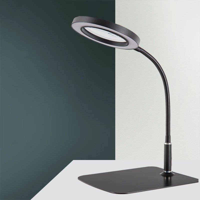 台式放大镜带灯手机钟表维修工作台灯高倍护眼老人阅读高清美纹灯