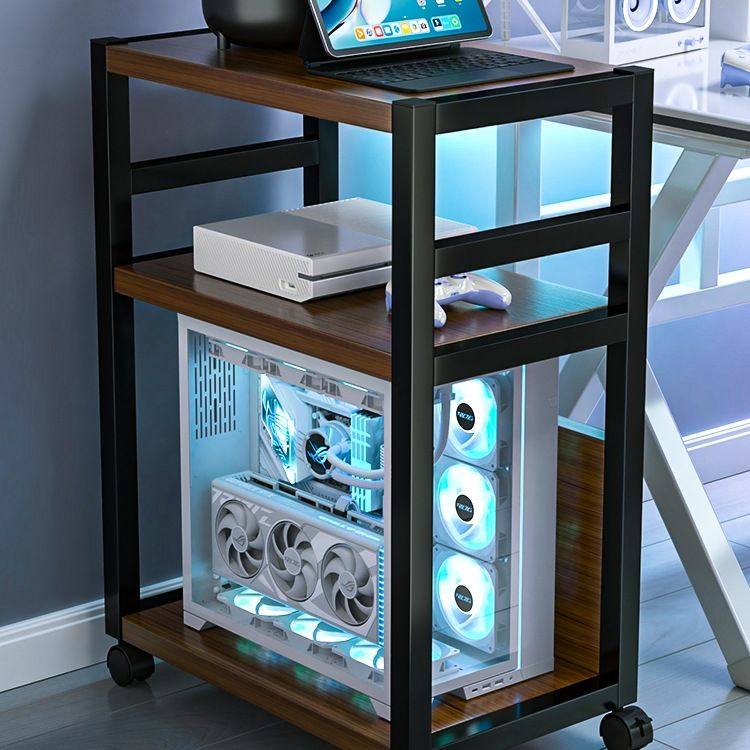 机箱托架台式电脑主机底座多层落地可移动收纳置物架电竞桌下支架