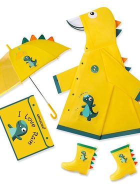 儿童雨衣套装2-8岁3幼儿园小学书包位加厚防水全身防暴雨宝宝雨披