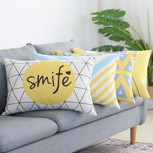 棉麻沙发抱枕靠垫大号客厅长方形大靠背E垫床头靠枕抱枕套40X60cm