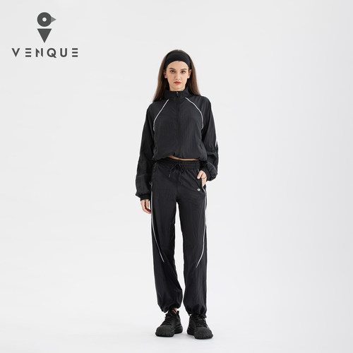 venque/范克女士休闲裤夏季直筒束脚宽松裤子2026新款运动裤女生