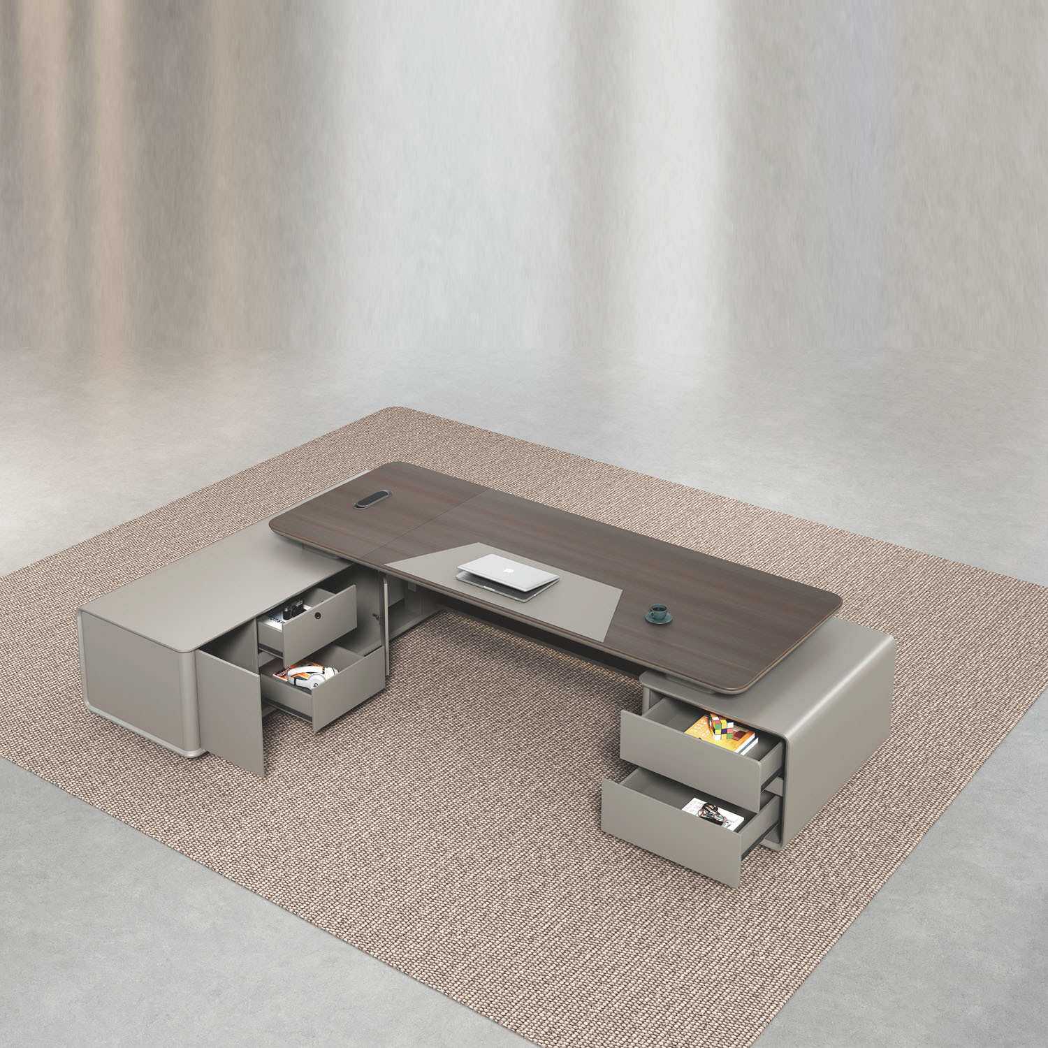 董事长家具总裁空间轻奢板油系列全套老板经理桌子办公桌桌椅组合