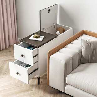 北欧风沙发边柜侧边柜超窄20cm简约旁边几客厅多功能小茶几收纳柜