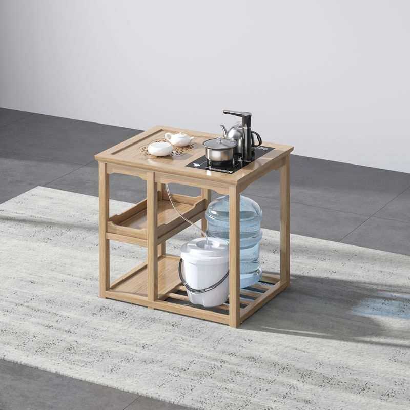 新中式茶水柜多功能实木茶桌边柜电茶炉支架茶水台橡胶木茶几家用,3C数码配件,USB灯,淘宝优惠券,粉丝福利购,淘宝优惠卷