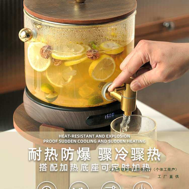大容量玻璃冷热水壶带龙头耐高温饮料果汁凉养生2025酒店烧水可乐