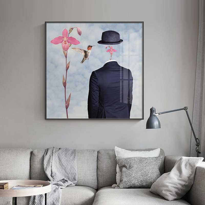 抽象餐厅装饰画饭厅油画后现代简约客厅人物挂画北欧轻奢玄关壁画