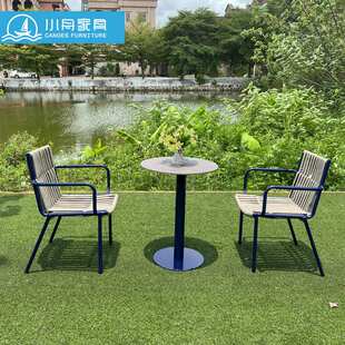 咖啡厅奶茶店户外桌椅家具度假村阳光房室外防水防晒藤编椅子组合