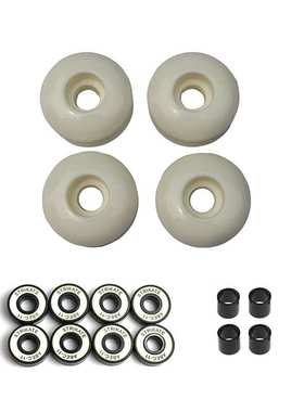 袋装高弹滑板PU轮骨轮动作轮刷街轮SHR102A白轮55D含ABEC11轴承