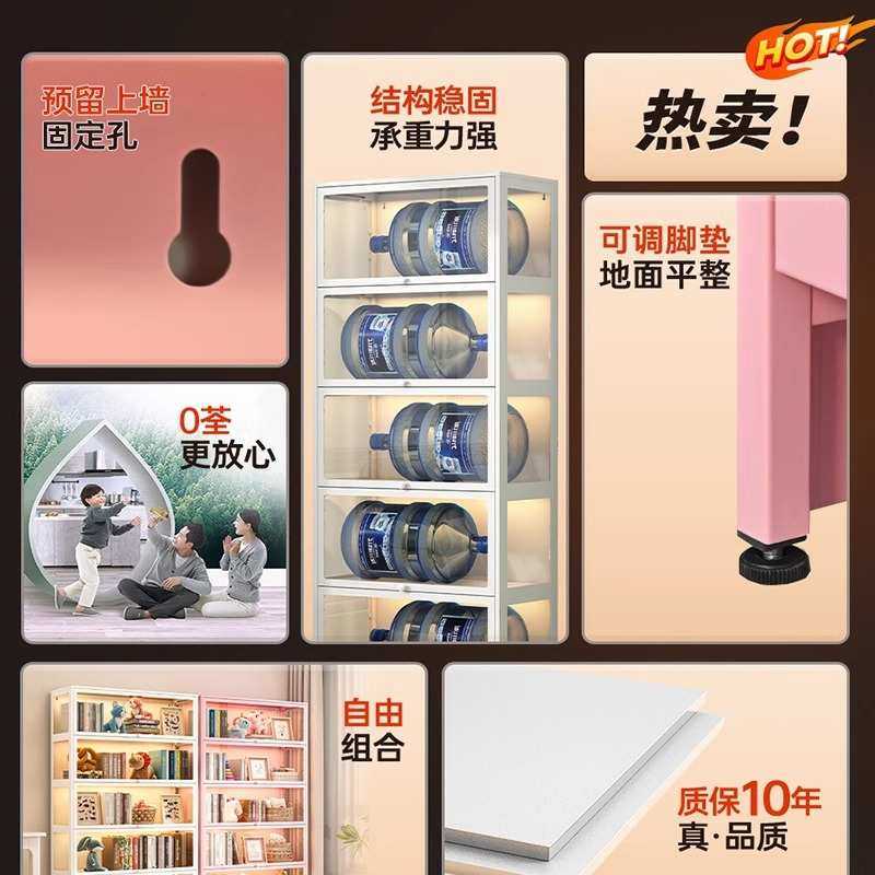 玻璃书柜带门防尘书架钢制铁皮柜展示柜家用落地储物柜矮柜置物柜,3C数码配件,USB灯,淘宝优惠券,粉丝福利购,淘宝优惠卷