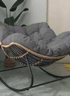 新款外贸供应代发贴标摇椅沙发双人编藤小户型布艺阳台简约摇椅