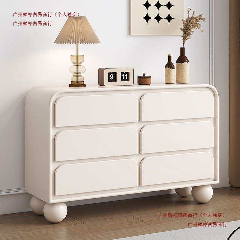 实木斗柜奶油柜靠墙八斗柜卧室床尾柜现代客厅抽屉柜收纳柜储物柜