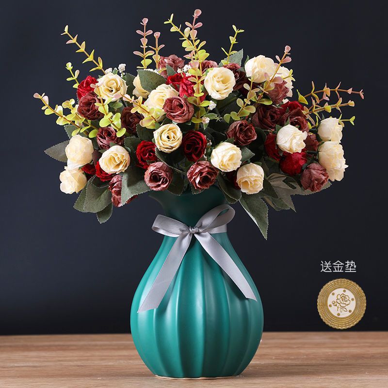 简约陶瓷花瓶客厅摆件小清新干花鲜花水培插花器餐桌电视柜装饰品