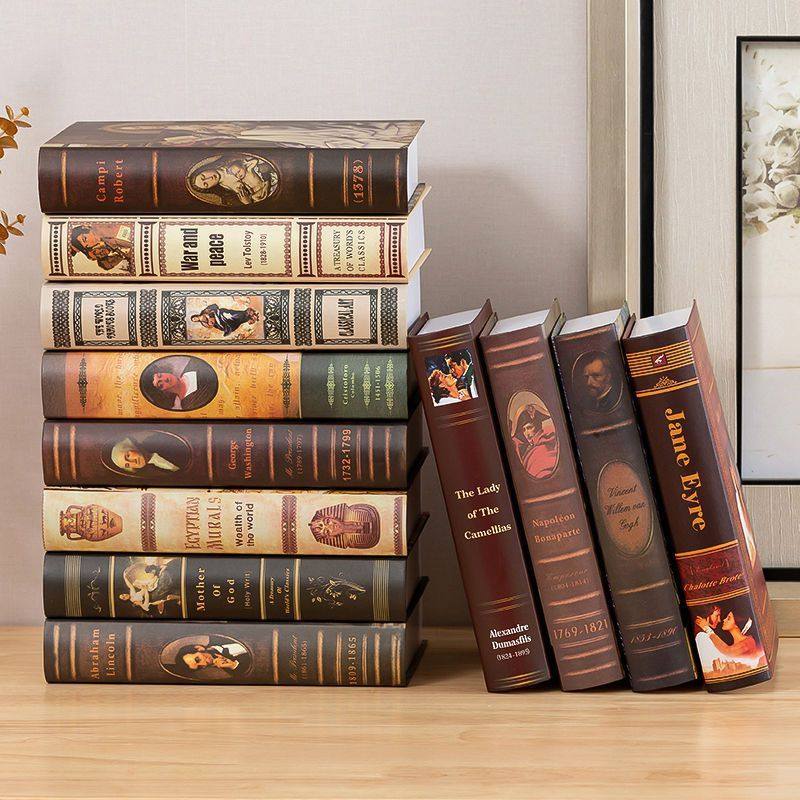 欧式复古假书摆件怀旧做旧仿真书书房酒柜道具盒子模型创意摆设,文具电教/文化用品/商务用品,手帐/日程本/计划本,淘宝优惠券,粉丝福利购,淘宝优惠卷