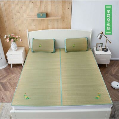 纯天然草席1.5m双人床凉席折叠1.8米学生0.6宿舍单人席子三件套