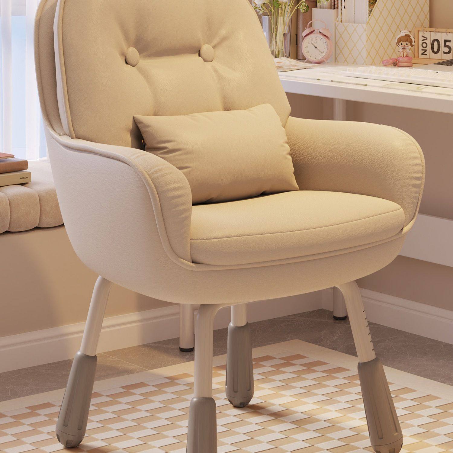 化妆凳子女生卧室轻奢高级感梳妆台专用衣帽间可升降中古美甲椅子