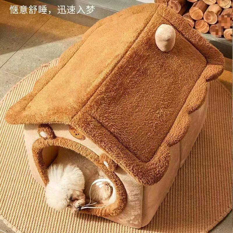 猫窝房子型冬季保暖小型犬兔子狗窝猫窝四季通用可拆洗宠物窝垫子
