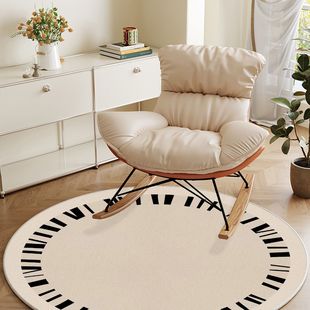 摇摇椅专用地垫家用圆形地毯高级感卧室书房电脑椅转椅吊篮保护垫