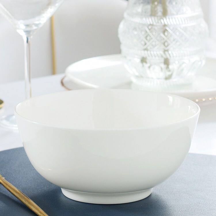 出口级纯白骨瓷7英寸面碗汤碗大碗陶瓷泡面碗餐具碗大容量捞面a^