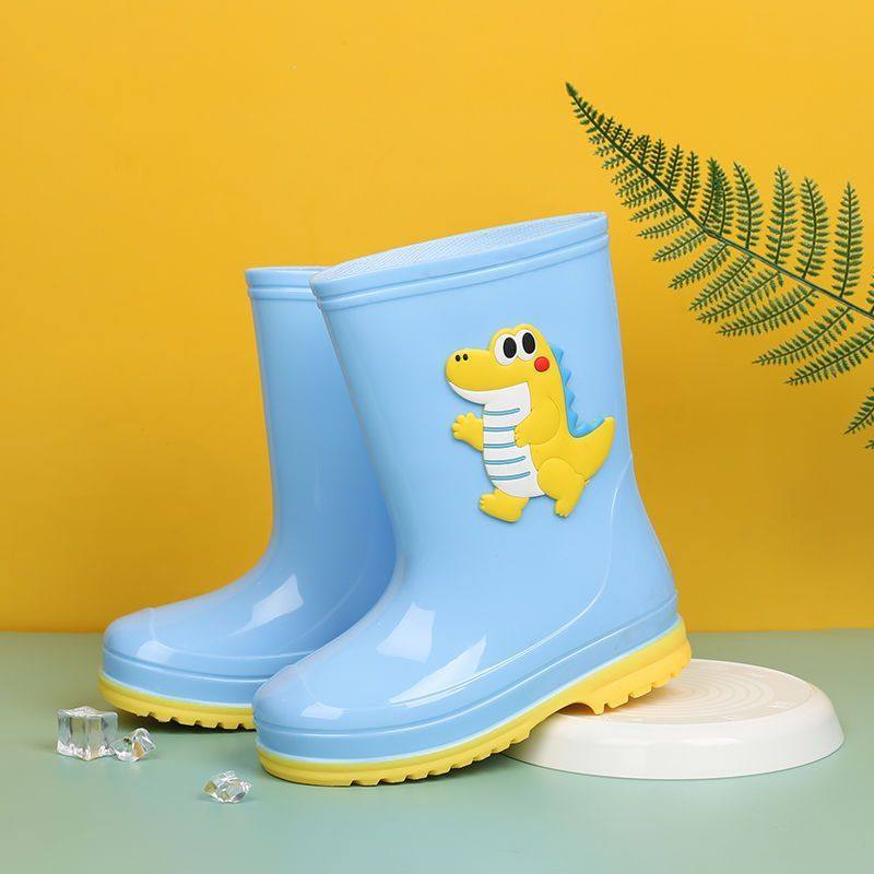加厚小孩雨鞋可爱儿童水鞋中筒加绒套保暖雨靴胶鞋防滑冬