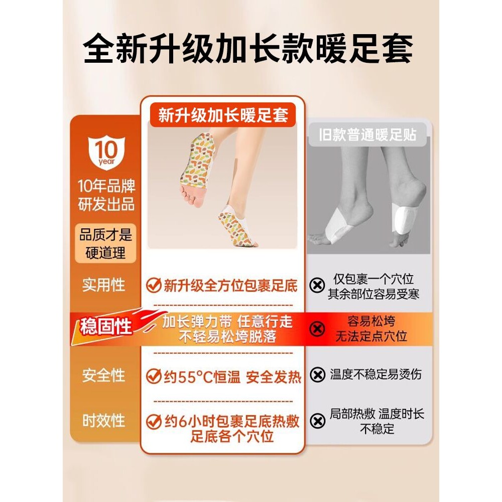 ?暖足贴暖脚底女穿戴式脚套发热暖宝可行走蒸汽热敷恒温发热暖脚
