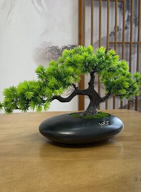 假松树仿真松树迎客松罗汉松客厅书房装饰造型美人发财树景观摆件