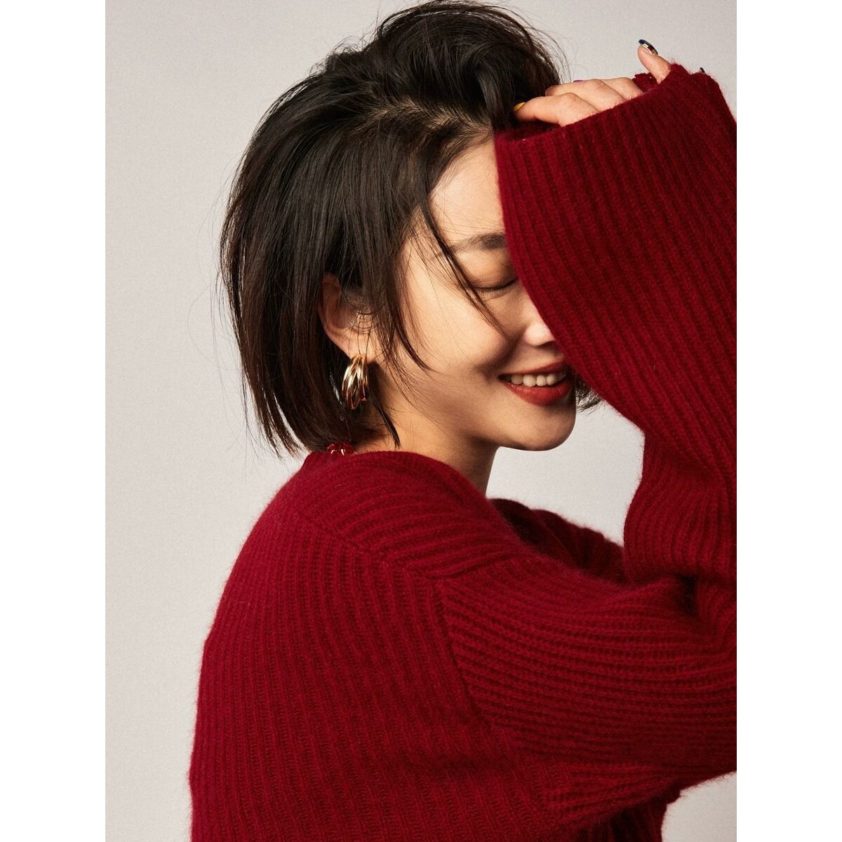 红羊绒设计圣诞加厚宽松羊毛衫女新年毛衣复古感慵懒减龄红色高领