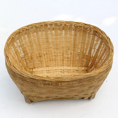 竹篮子手工编织菜篮装鸡蛋水果篮收纳竹筐竹编无提把大小可选