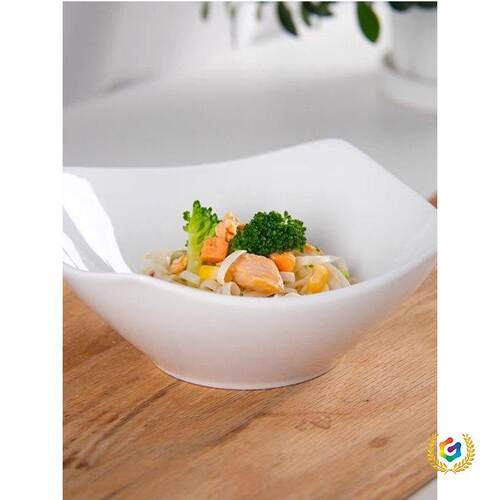 陶瓷四方盘家用菜盘子创意菜盘简约陶瓷翘脚碗网红凉菜汤碗沙拉盘