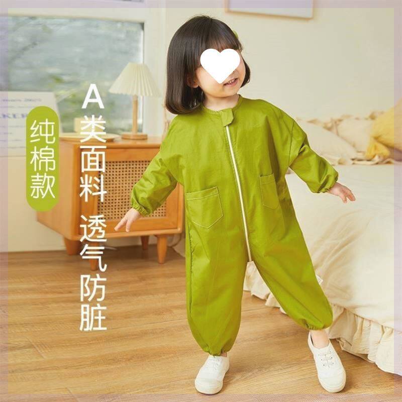 宝宝连体罩衣一体式爬爬服防脏防水婴儿爬行服秋款户外春秋季外