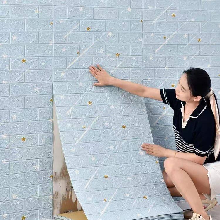 墙纸自粘防水防潮3d立体墙贴泡沫砖壁纸儿童卧室温馨背景墙面装饰