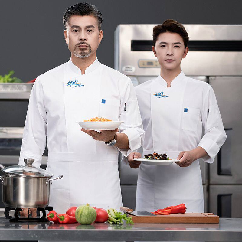 厨师工作服长袖秋冬酒店饭店厨师服餐饮工装食堂后厨餐厅服装饭店
