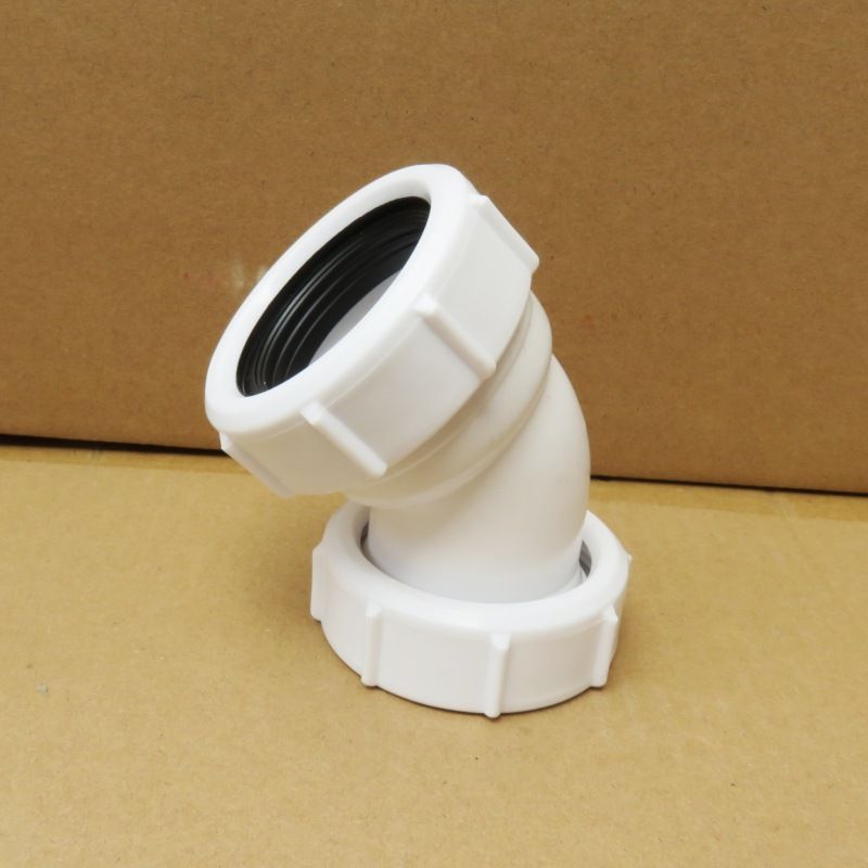 PVC-U排水45°弯头 给水管配件上下水弯40mm接头塑料管件