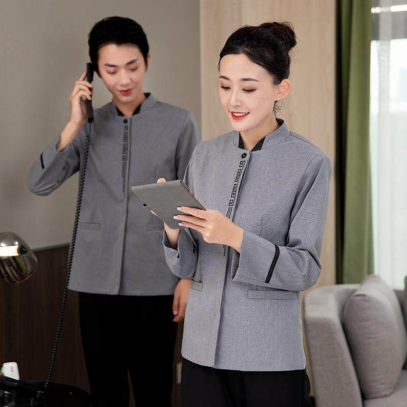 冬季套装印绣酒店保洁冬天工作服女秋冬款物业客房服务员保洁员男