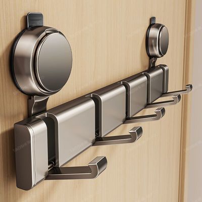 吸盘免打孔挂钩承重卫生间壁挂门后挂衣架浴室一排衣服毛巾钩