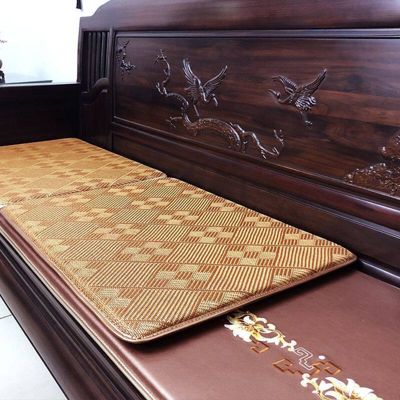 中式红木沙发皮坐垫夏凉地垫凉席冬夏两用实木椅沙发垫餐椅垫钉制