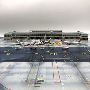 1/400机场地勤车航站楼廊桥指挥塔路灯地勤纸客机模型配件其他弓